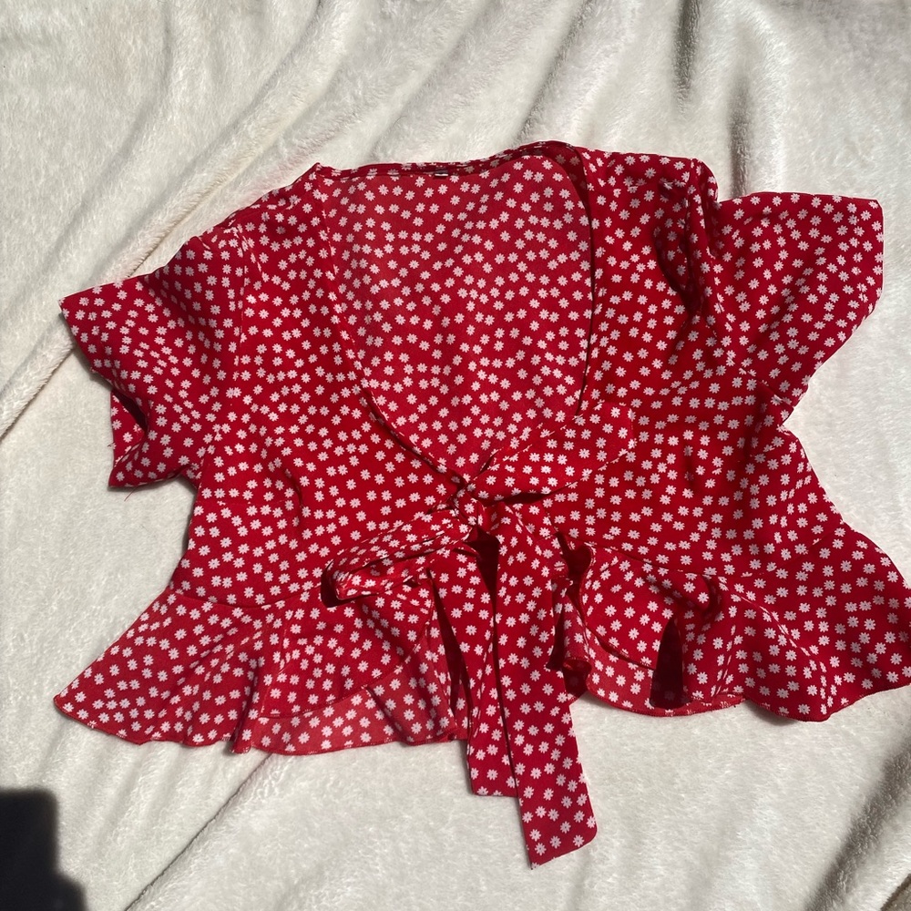 Cropped tie T-shirt